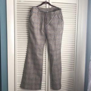 Divided brown plaid slacks
